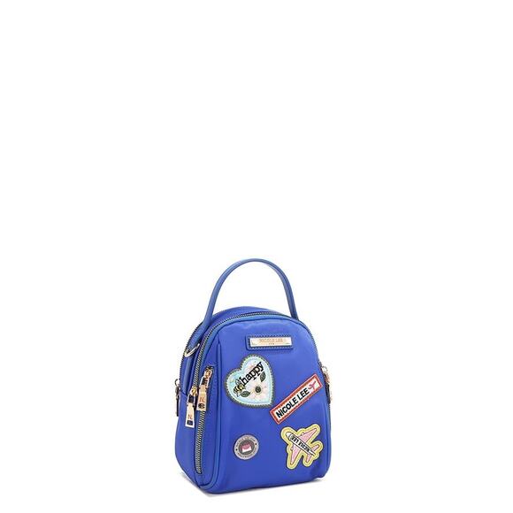 Nicole Lee USA Mini Embroidered Color Patch Adjustable Strap Multi Bag | Blue main image 6